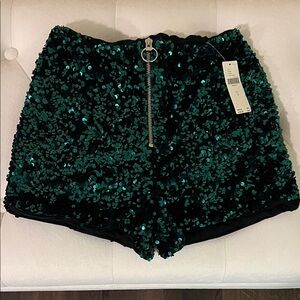 Maeve Sequin Green Women's Shorts